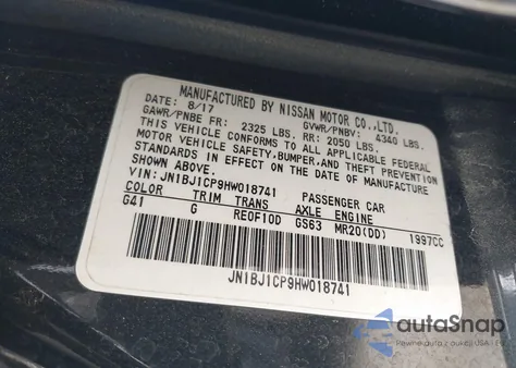 2017 Nissan Rogue Sport Sl from USA, damaged, VIN JN1BJ1CP9HW018741
